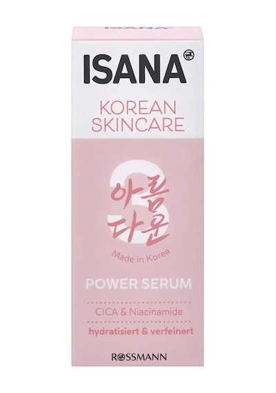 Isana Korean Skincare Power Serum, Cıca & Niacinamide, Nemlendirici Ve Gözenek Sıkılaştırıcı, 30 Ml