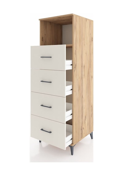 Kronos Dolap Tek Raflı 4 Çekmeceli 60x59x182 Çam-aytaşı Çam