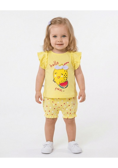 S-Mall Caramell Bebek Takımı - 2 Li - Tkk7045 - Fresh - Sarı Beyaz