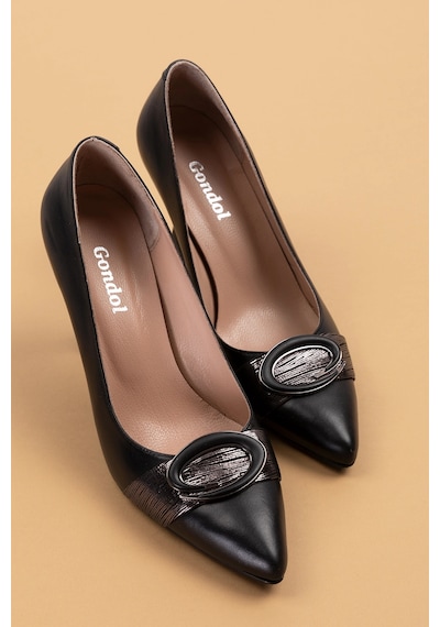Gondol Kadın Hakiki Deri Stiletto Ayakkabı Ast.6201 Siyah