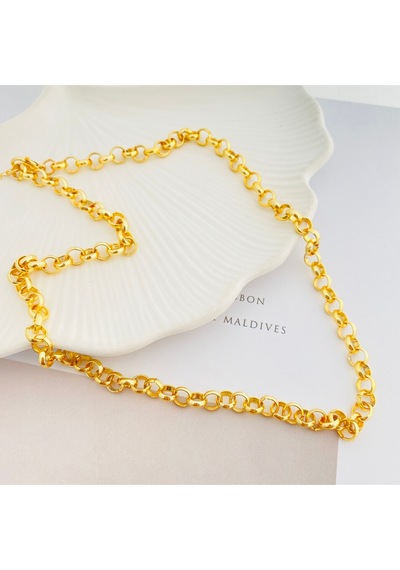 Doç Zincir Kalın Kolye Pirinç Gold 45+5cm Gold