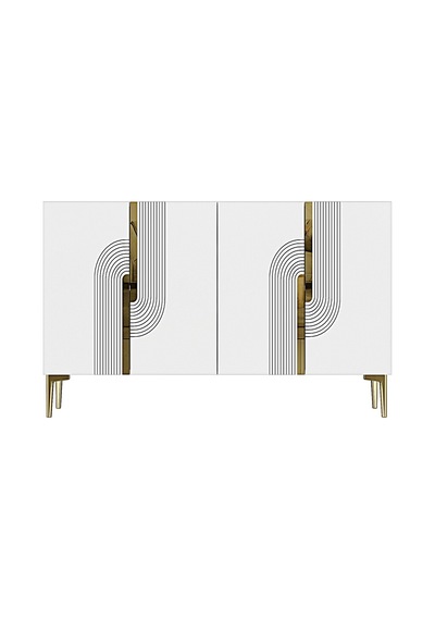 Ka1208bg Meyra120 Konsol, Kahve Köşesi Ve Tv Sehpası Beyaz-gold 120cm Beyaz-gold