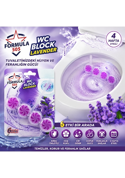 Zvnm 4'lü Wc Blok - Lavanta Kokulu - 2 Adet - 6 Etkili - 200 Gr Zcv12 Renkli