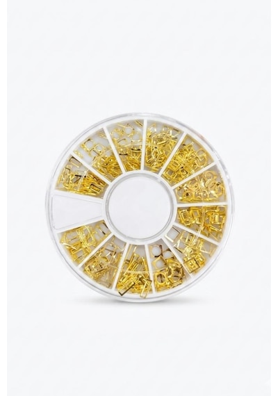 Misyul Tırnak Süsleme Taşı 12 Gözlü Mix Paket Gold Kare Mıs-2085