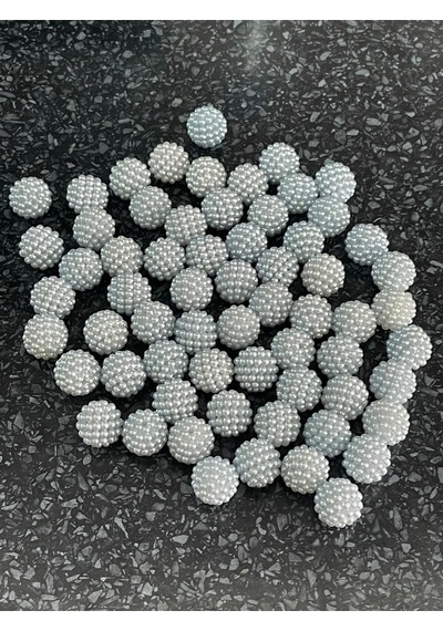 Delikli Inci Boncuk Mavi Renk1 Paket 50 Adet 1cm
