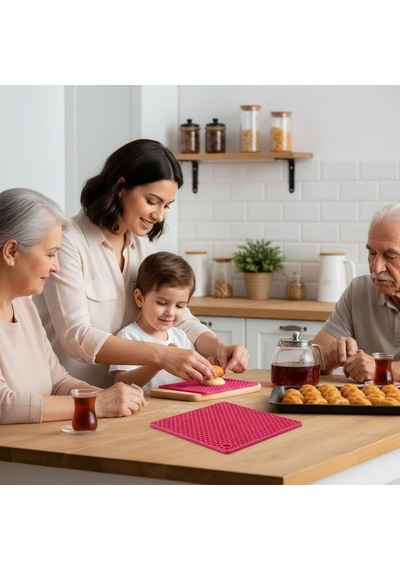 Kare Silikon Nihale/kalbur Altlığı Isıya Dayanıklı, Kaymaz, Çok Amaçlı Mutfak Ve Tezgâh Koruyucu, Karış Diğer