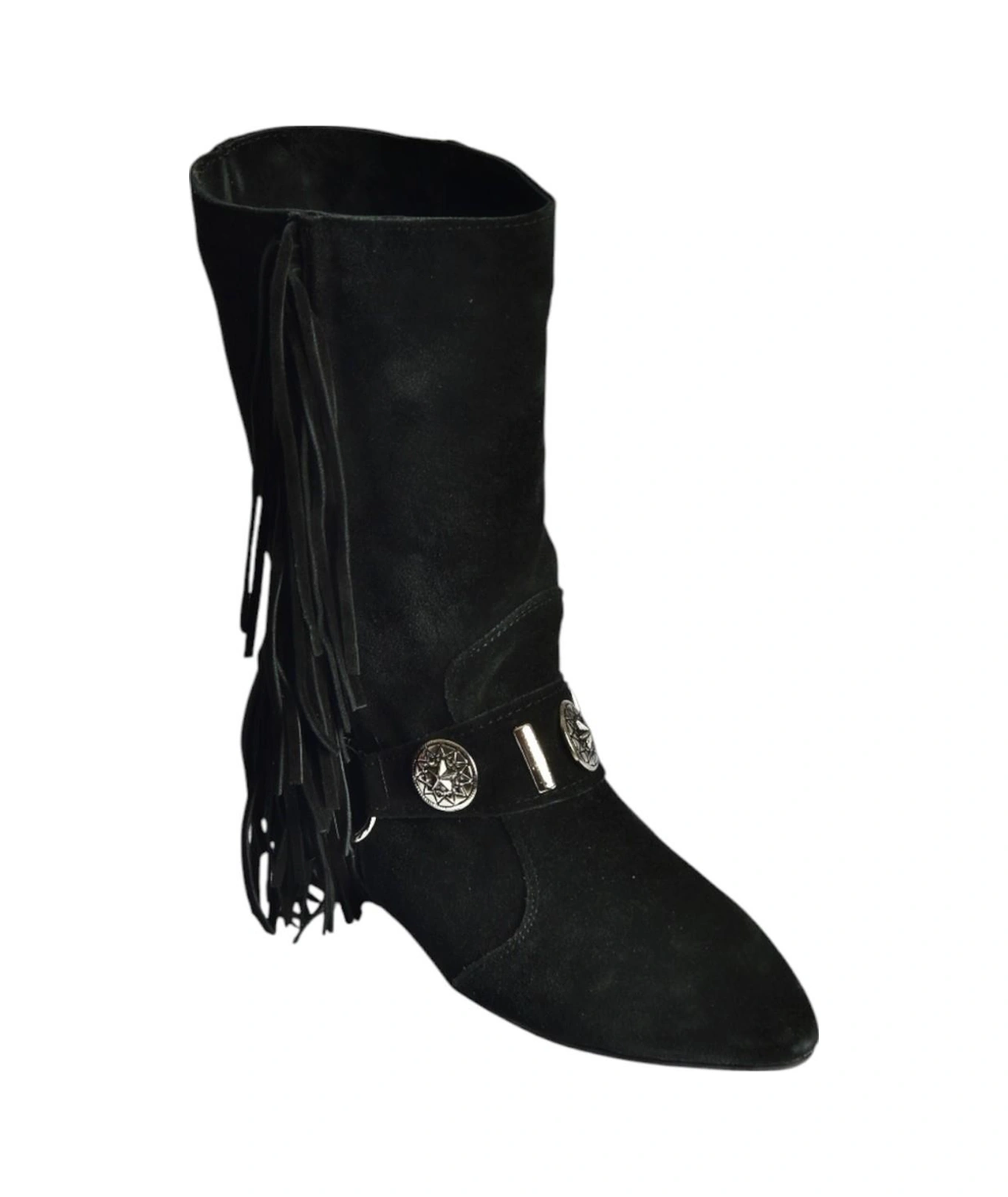 Fox Shoes V380625502 Siyah Süet Püskül Detaylı Kadın Bot Siyah-Süet