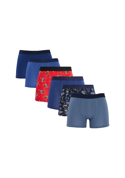 Tudors Erkek 6'lı Pamuklu Likralı Esnek Kumaş Boxer-41489 Multi