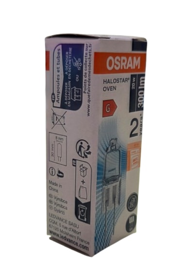 Osram G4 12 V 20 Watt 64428 300 Derece Halogen Fırın Lambası İğne Ayak