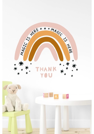 MSticker Thank You Gökkuşağı Çocuk Bebek Odası Duvar Sticker Seti
