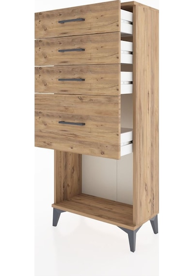 Hyperion Dolap 4 Çekmeceli 60x44x134 Çam-çam Çam