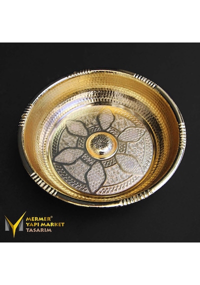 Altın Kaplama Osmanlı Hamam Tası - Pirinç Altın