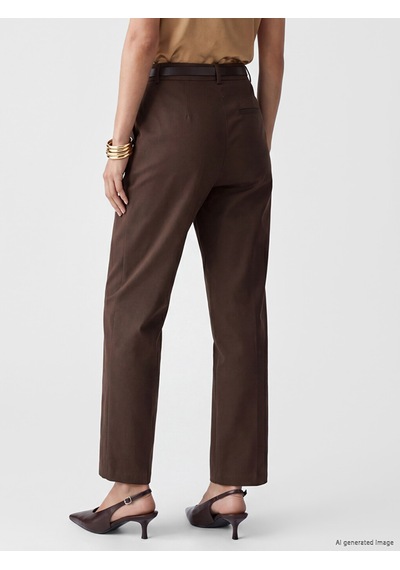 Lcwaıkıkı Classic Kahverengi Beli Kemerli Gabardin Kadın Pantolon