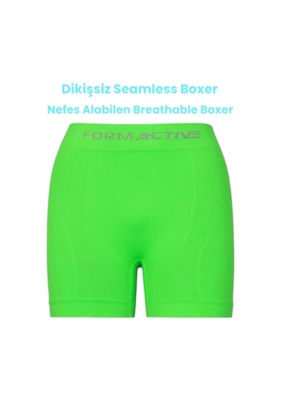 Uniquetrenders Erkek Dikişsiz/seamless Nefes Alabilen Boxer Neon Yeşil
