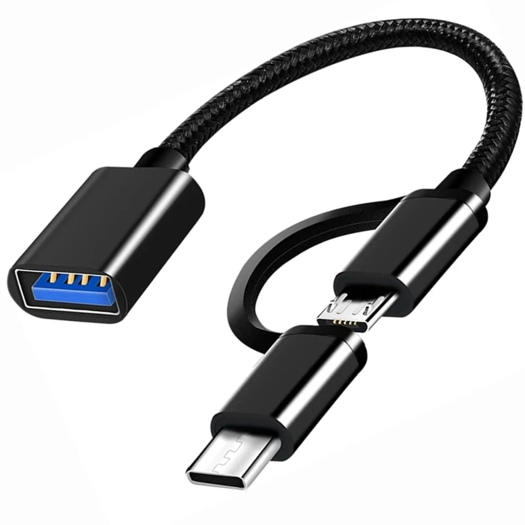 Usb 3.0 Otg To Type C Micro Usb Data Şarj Çevirici 2in1 Dönüştürücü Adaptör -