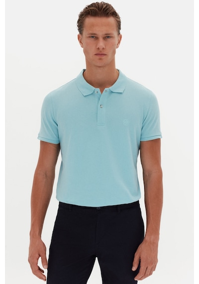 D'S Damat Ds Damat Regular Fit Aqua %100 Pamuklu Uzun Ömürlü Kıvrılmaz Polo Yaka Nakışlı T-shirt 4hc14ort51000 U00