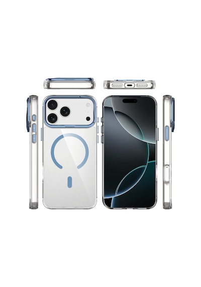 Apple Uyumlu iPhone 17 Pro Kılıf M-safe Şarj Özellikli Airbagli Kamera Standlı Zore Azor Kapak - Turuncu Turuncu