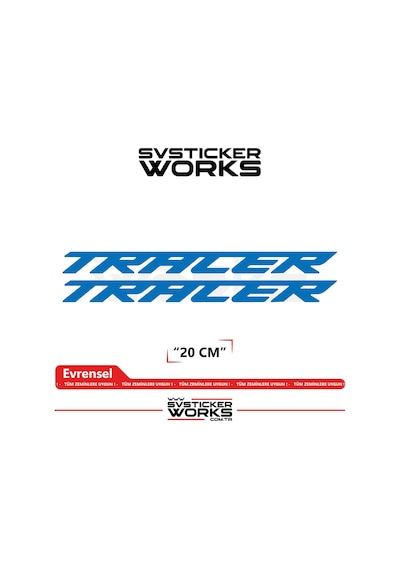 Yamaha Tracer 7 / 9 / Gt Uyumlu Yazı Sticker Yüksek Kalite Özel Kesim Folyo 2'li Set Mavi