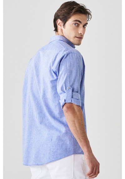 AC&Co / Altınyıldız Classics Erkek Saks Mavi Comfort Fit Rahat Kesim Düğmeli Yaka Casual Keten Gömlek 4A2022200085SKSXL Saks AC&Co / Altınyıldız Classics Erkek Saks Mavi Comfort Fit Rahat Kesim Düğmeli Yaka Casual Keten Gömlek 4A2022200085SKSXL Saks
