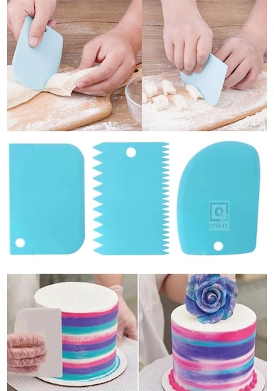 Tr 3lü Set Hamur Kesme Ve Kazıma Aparatı Hamur Pasta Börek Kek Çörek Şekillendirici Kesici Kazıyıcı Set Genel
