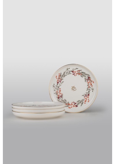 Kütahya Porselen Bone Joy 4 Parça 19 Cm Pasta Tabağı Çok Renkli