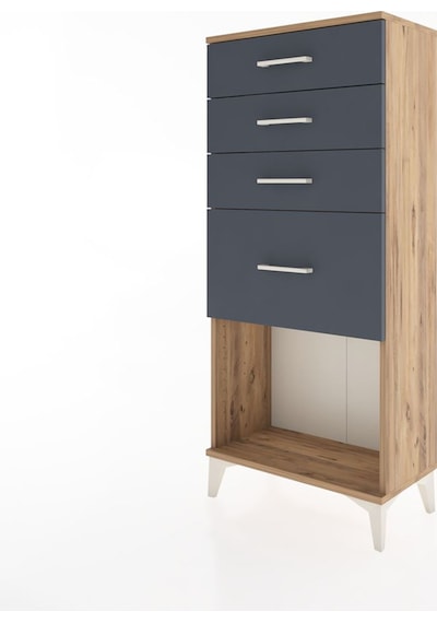 Hyperion Dolap 4 Çekmeceli 60x44x134 Çam-antrasit Atlas Çam