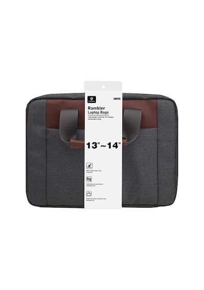 Lenyes Lb543 Su Geçirmez Polyester Kumaş Çıkarılabilir Omuz Askılı 13-14 İnç Laptop Çantası Gri
