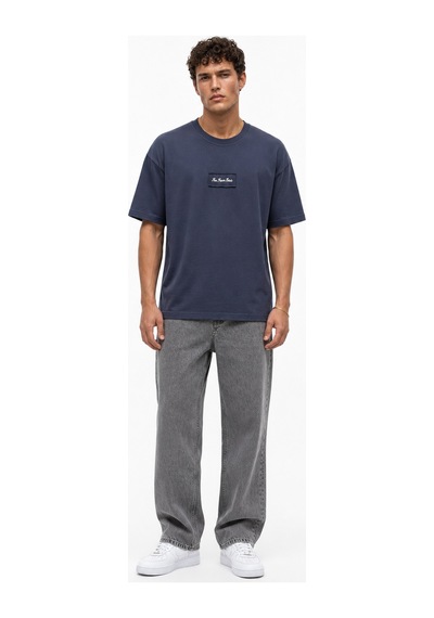 Respire Erkek Ffb Nakışlı Oversize T-shirt Lacivert