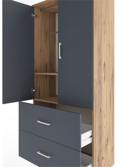 Hyperion Dolap 2 Raflı 2 Çekmeceli 2 Kapaklı 88x44x195 Çam-an... Çam