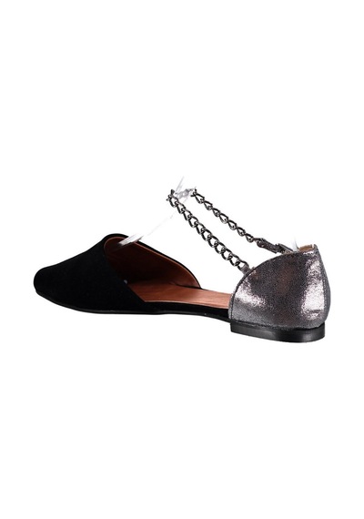 Fox Shoes Siyah/platin Kadın Babet B726024402 Siyah - Platin