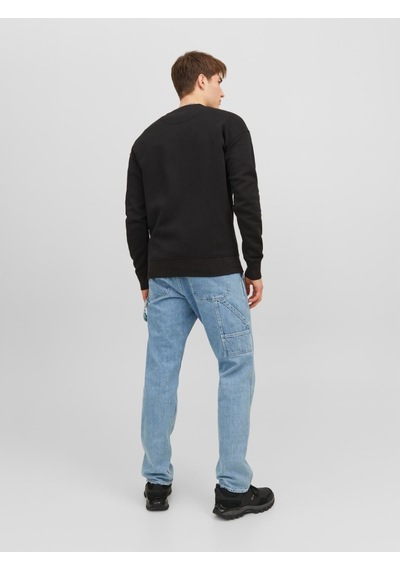 Jack & Jones Jack&jones Vesterbro Erkek Siyah Bisiklet Yaka Sweatshirt 12241694-BLK Siyah