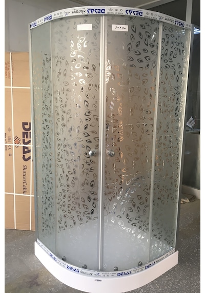 Desaş Shower Duşakabin Yüksek Kalite Lux Oval 90 X 90 Teknesiz Gri