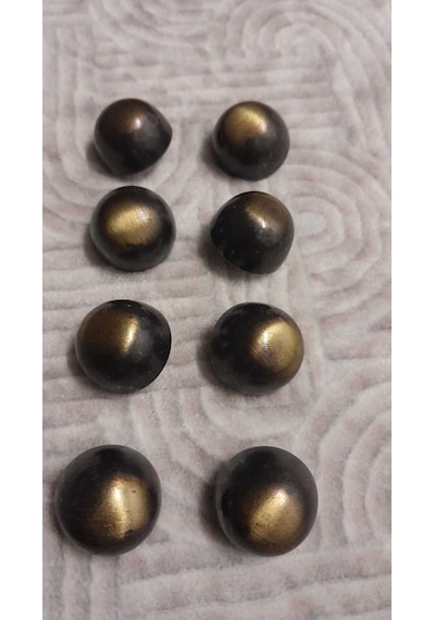 Bakır Kaplama Fırçalı Metal Düğme Düğme 26 Boy 16 Mm 8 Adet