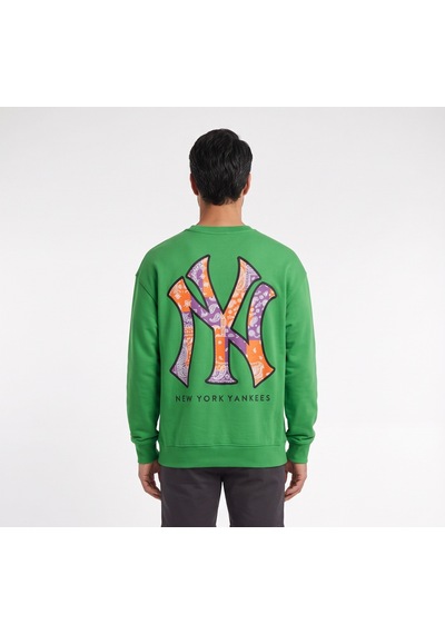 Blow Up Yankees Baskı Yeşil Erkek Sweatshirt 11911 Siyah