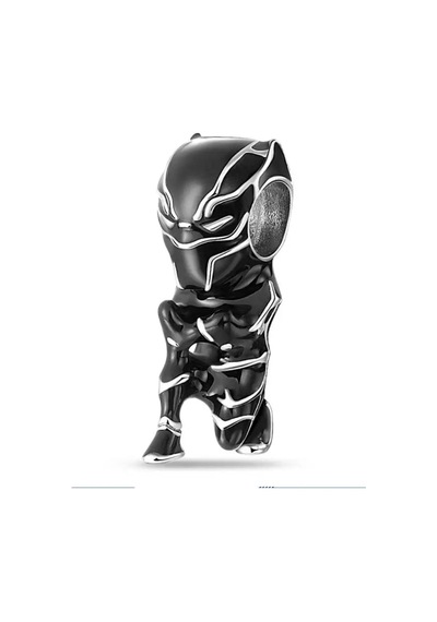 Black Panther Charm Gümüş Kaplama Siyah
