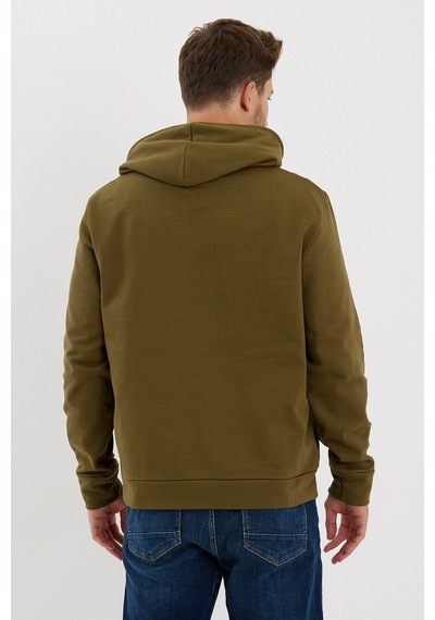 Süperlife Erkek Kapşonlu Oversize Fit Brooklyn Baskılı İnce Sweatshirt Spr23sw361 Haki
