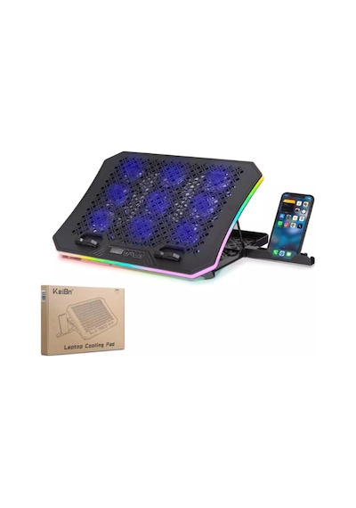 Hadron Dcxa19 Notebook Soğutucu 9-fan + Telefon Standı 14-18 Rgb Siyah
