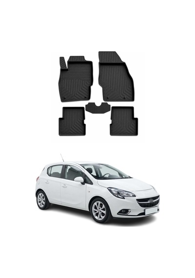 Opel Corsa E 2014-2019 Uyumlu 4d Havuzlu Paspas Kauçuk Siyah 5 Parça