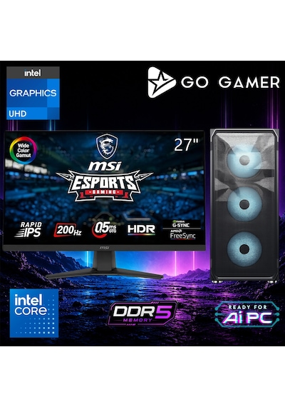 Go Gamer E740D i9-14900K 32 GB 2 TB SSD 27" Free Dos Oem Paket Masaüstü Oyuncu Bilgisayarı