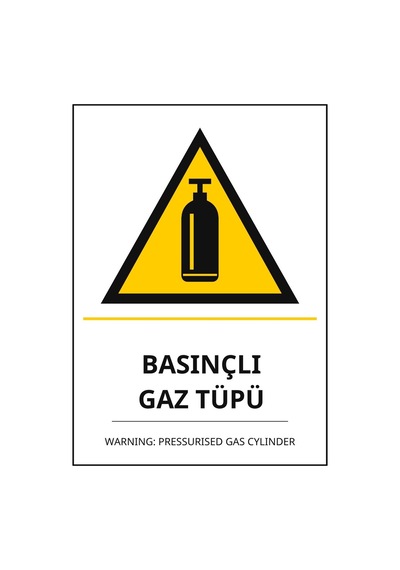 Hastane Basınçlı Gaz Tüpü Pvc Isg Levha 21x30cm