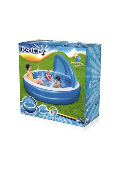 Bestway 54337 Uv Careful Gölgelikli Şişme Havuz 2.41m X 2.41m X 1.40m