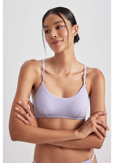 Defacto Fall in Love Regular Fit Simli Kumaş Bikini Üstü B0382AX23HSPR33 Mor