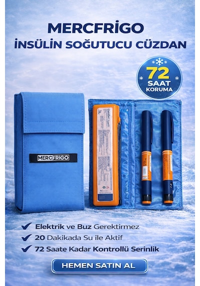 İnsülin Soğutucu Cüzdan -açık Mavi-4 Kalemlik Frio