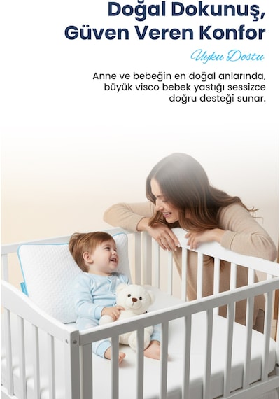 Viscofoam Ortopedik Bebek Yastığı Visco Bebek Yastığı 45 x 30 x 8 CM
