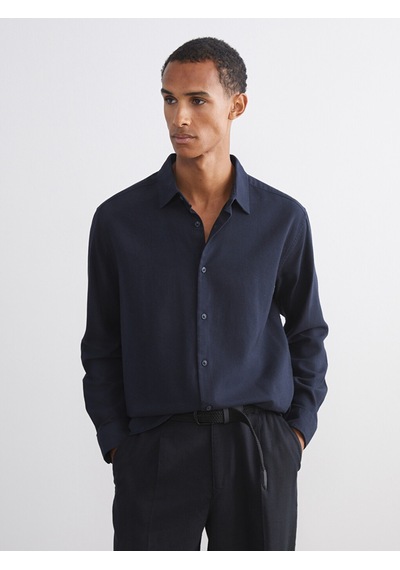 Lcw Vision Lacivert Regular Fit Uzun Kollu Gabardin Erkek Gömlek
