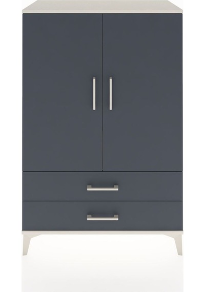 Hyperion Dolap Tek Raflı 2 Çekmeceli Tek Askılı 88x44x134 Aytaşı-antrasit Aytası