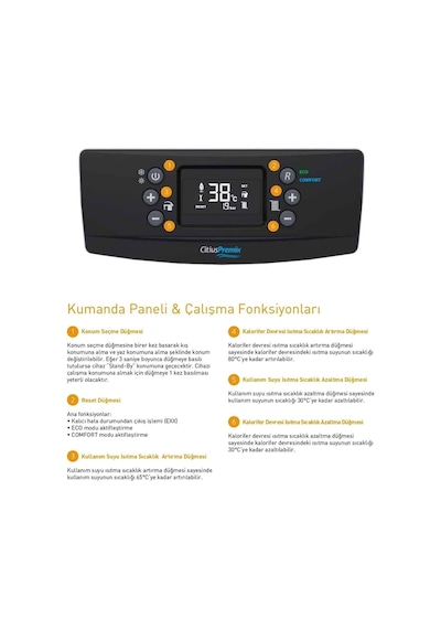 ECA Citius Premix 24 KW Hermetik Kombi (İthalatçı Garantili)