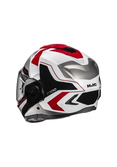 Hjc F100 Bios Mc1 Çene Açılır Kask Siyah - Beyaz - Kırmızı