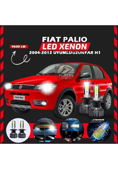 Fiat Palio 2004-2012 Uzun Far Uyumlu Şimşek Etkili Led Xenon Pro Series H1