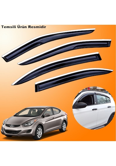 Hyundai Elantra Mügen Cam Rüzgarlığı Abs Krom Nikelajlı Cam Rüzgarlığı 2011-2016 Arası 4 Lü Set